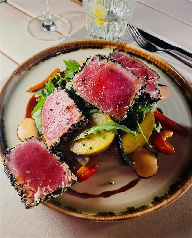 Sesame-crusted tuna